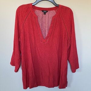 Express Polka Dot 3/4 Sleeve Blouse